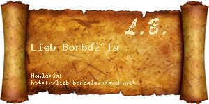 Lieb Borbála névjegykártya